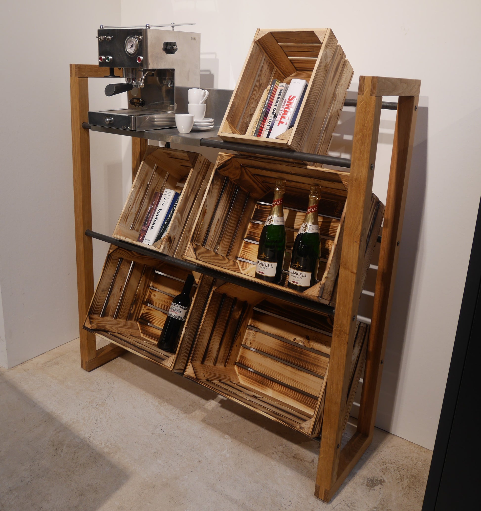 getränkekisten aufbewahrung holz VanAlps® Getränkekistenregal für 6 Kisten